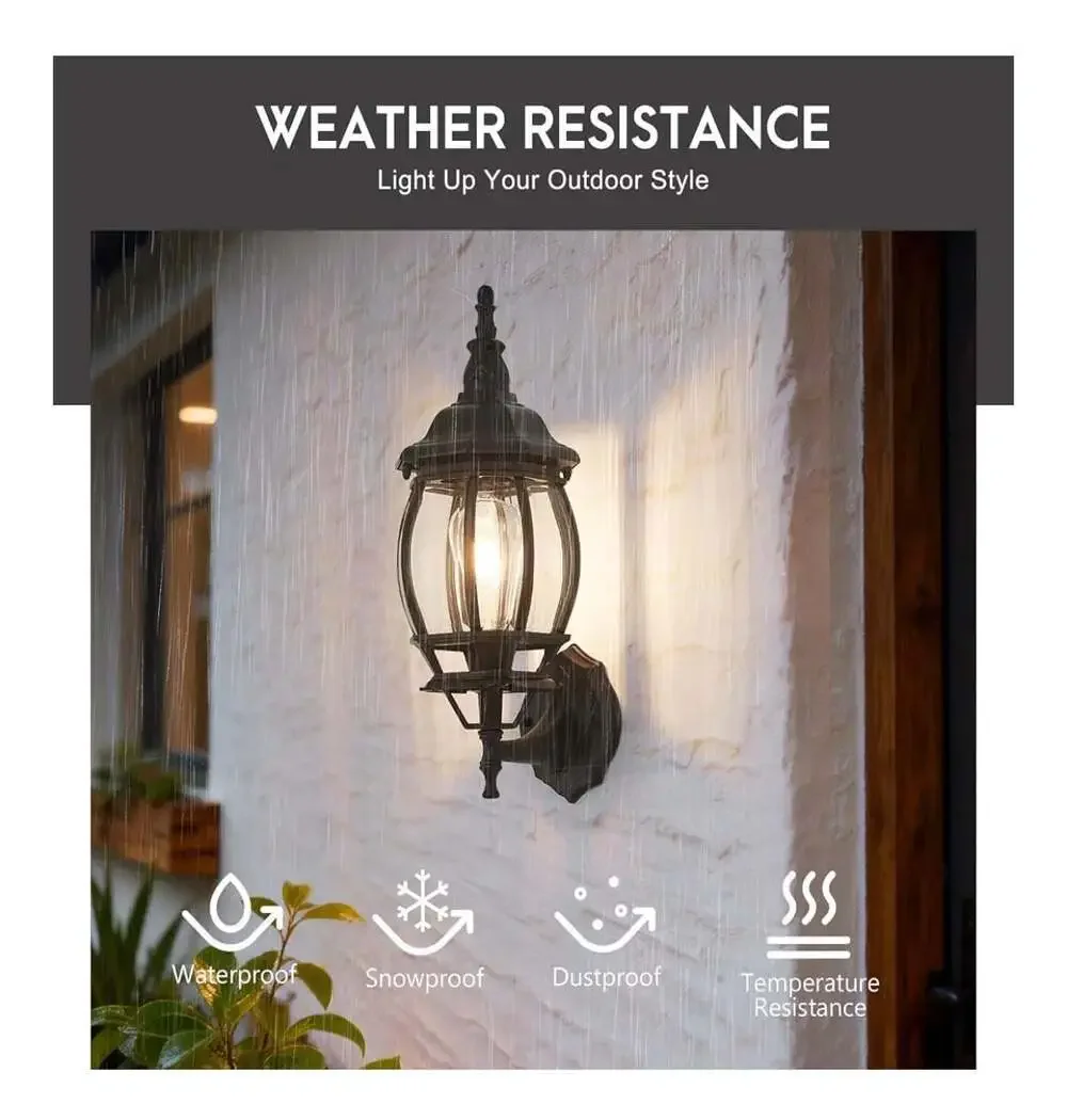 2-Pack Waterproof Aluminum Outdoor Light Fixture Exterior Porch Lights Outdoor W